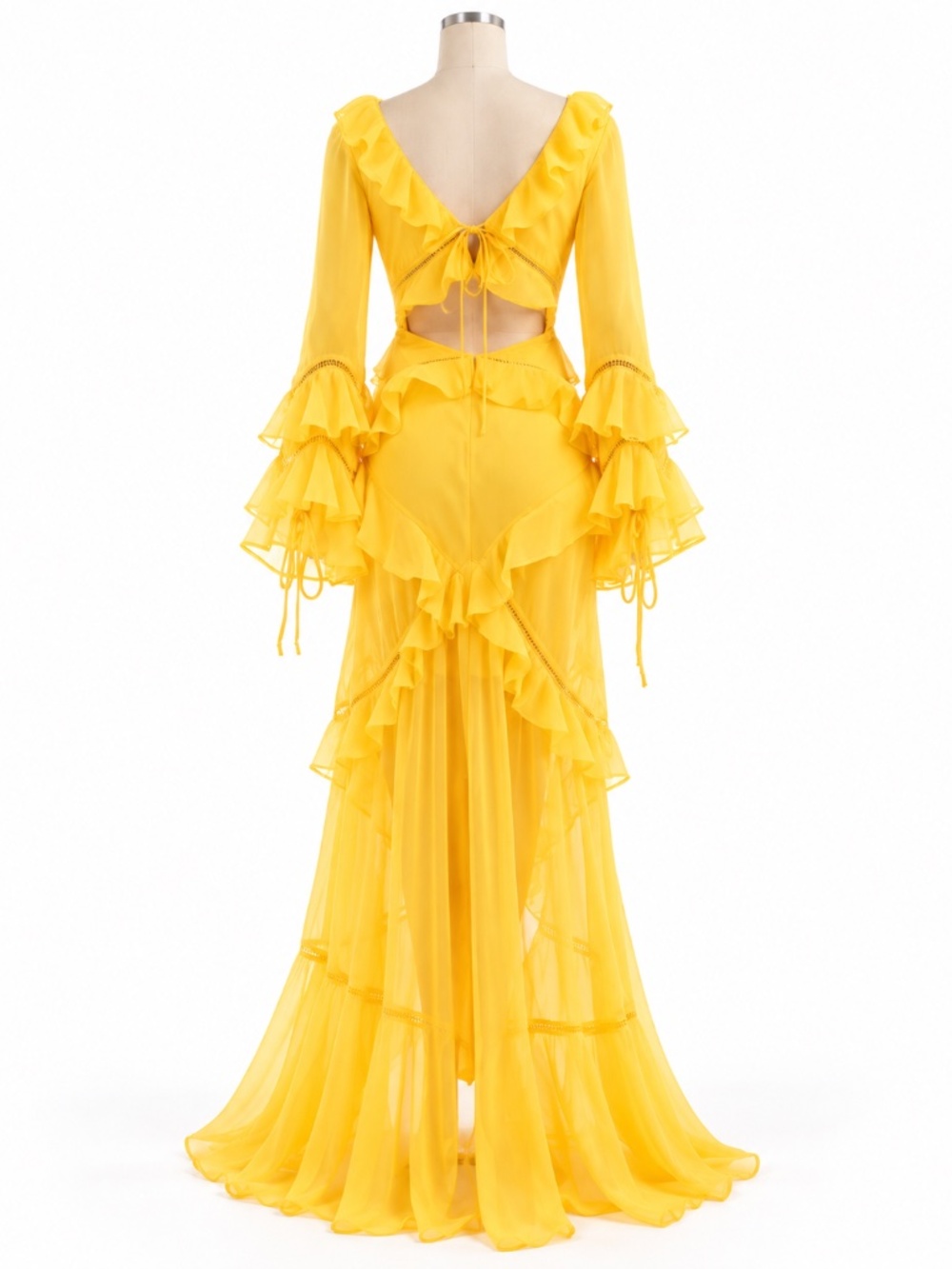 ASOS Yellow Ruffle Maxi Dress - Picture 2 of 5